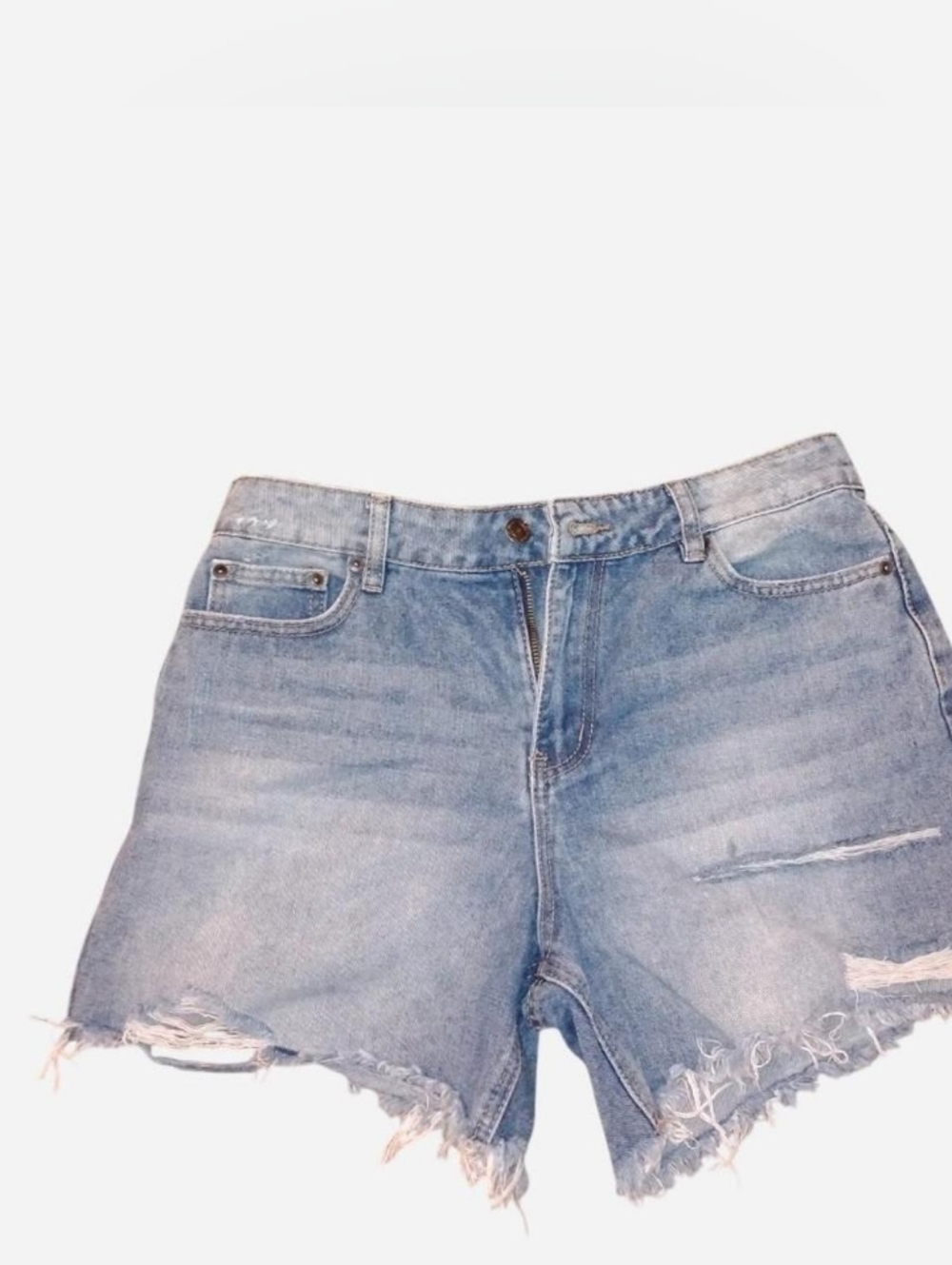Project Rebel Distressed Denim Shorts - Light Wash - Size 7 - 100% Cotton